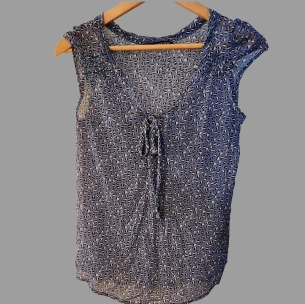 Atmosphere Leopard‎ Blue Sheer Top